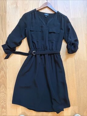 mossimo long sleeve dress MOSSIMO Womens DRESS Black Long Tabbed Sleeves Size S/P